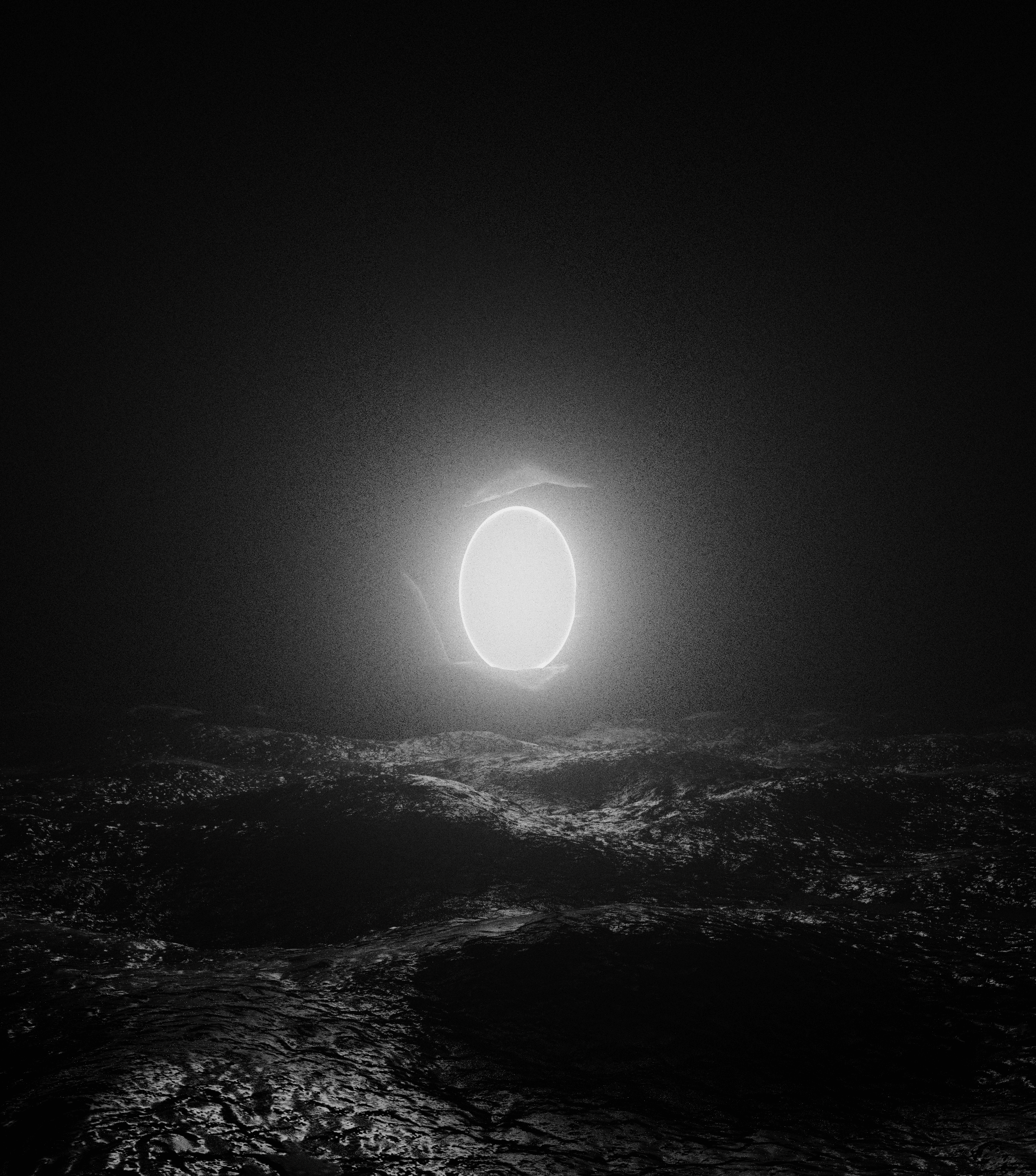 A luminous threshold above a dark sea